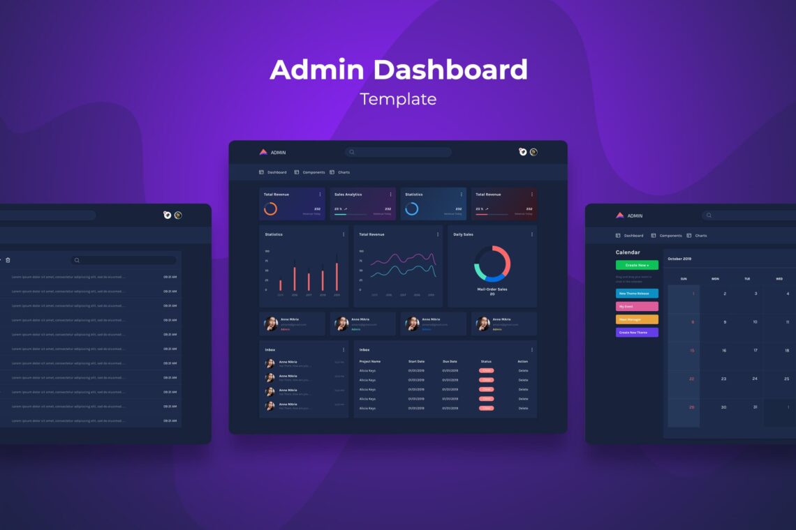 Admin Dashboard Sales Statistics