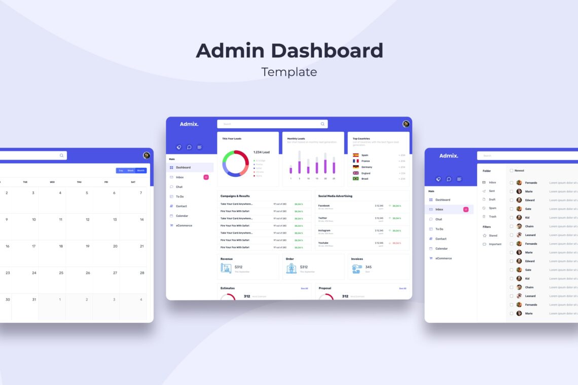 Admin Dashboard Social Media Advertising