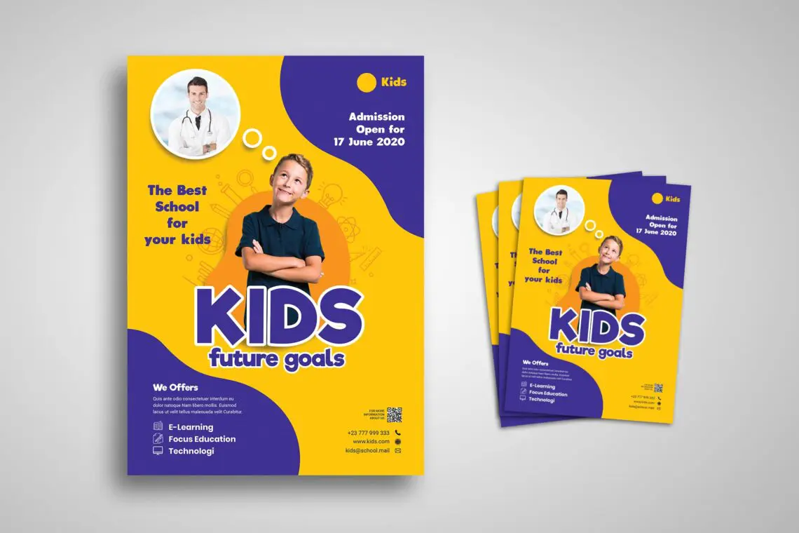 Flyer Template Kids Future Goal Schooljpg
