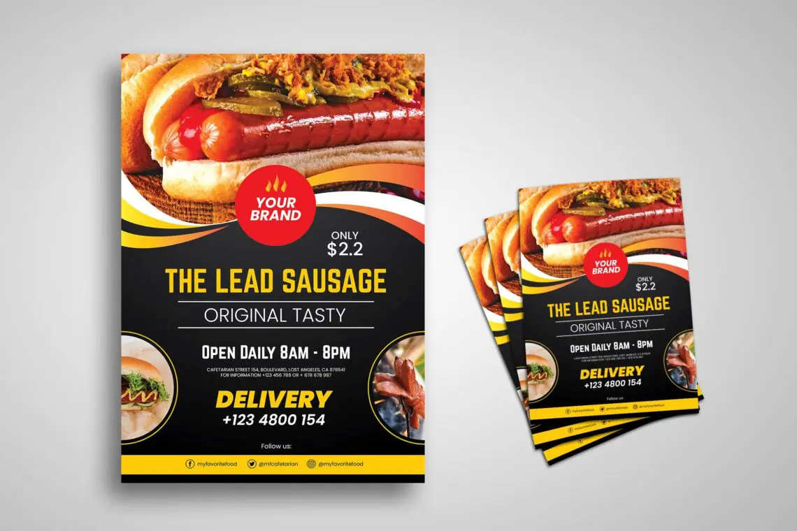 Flyer Template Sausage Original Tastyjpg