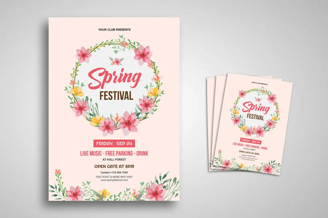 Flyer Template Spring Festival Classicjpg