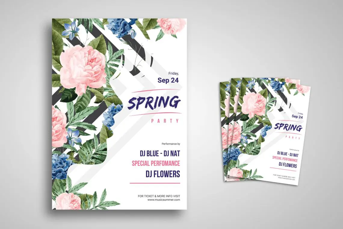 Flyer Template Spring Partyjpg