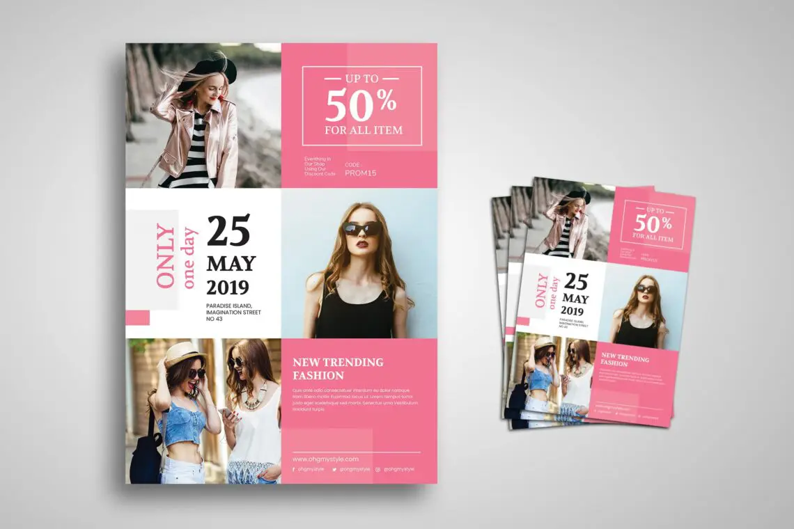 Flyer Template Trendy Fashion Designjpg