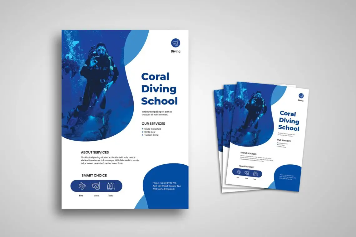 Flyer Template Diving School Servicejpg