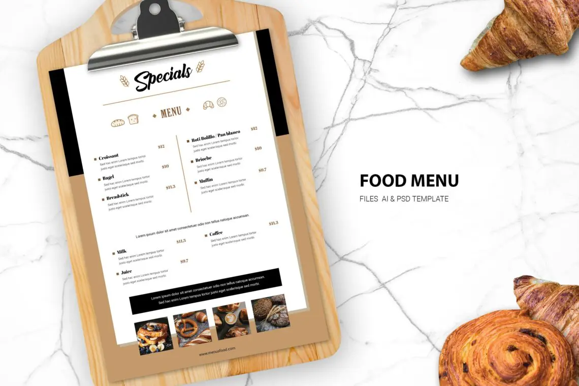Food Menu Bread Cafejpg