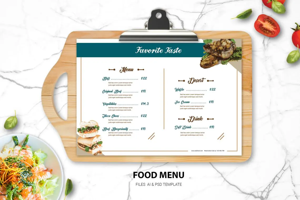 Food Menu Favourite Tastejpg