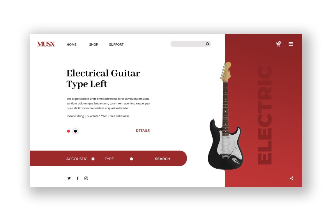 Hero Header Electrical Guitar Store
