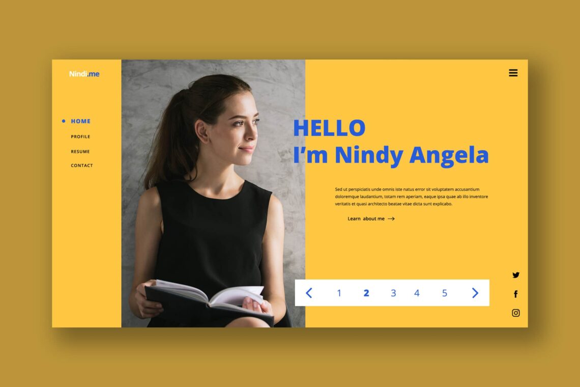 Hero Header Personal Website
