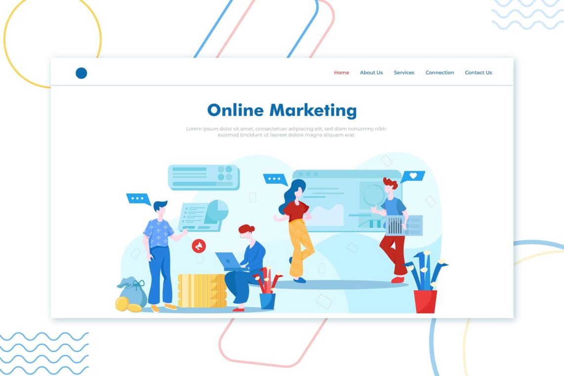 Illustration Landing Pages Online Marketing Services