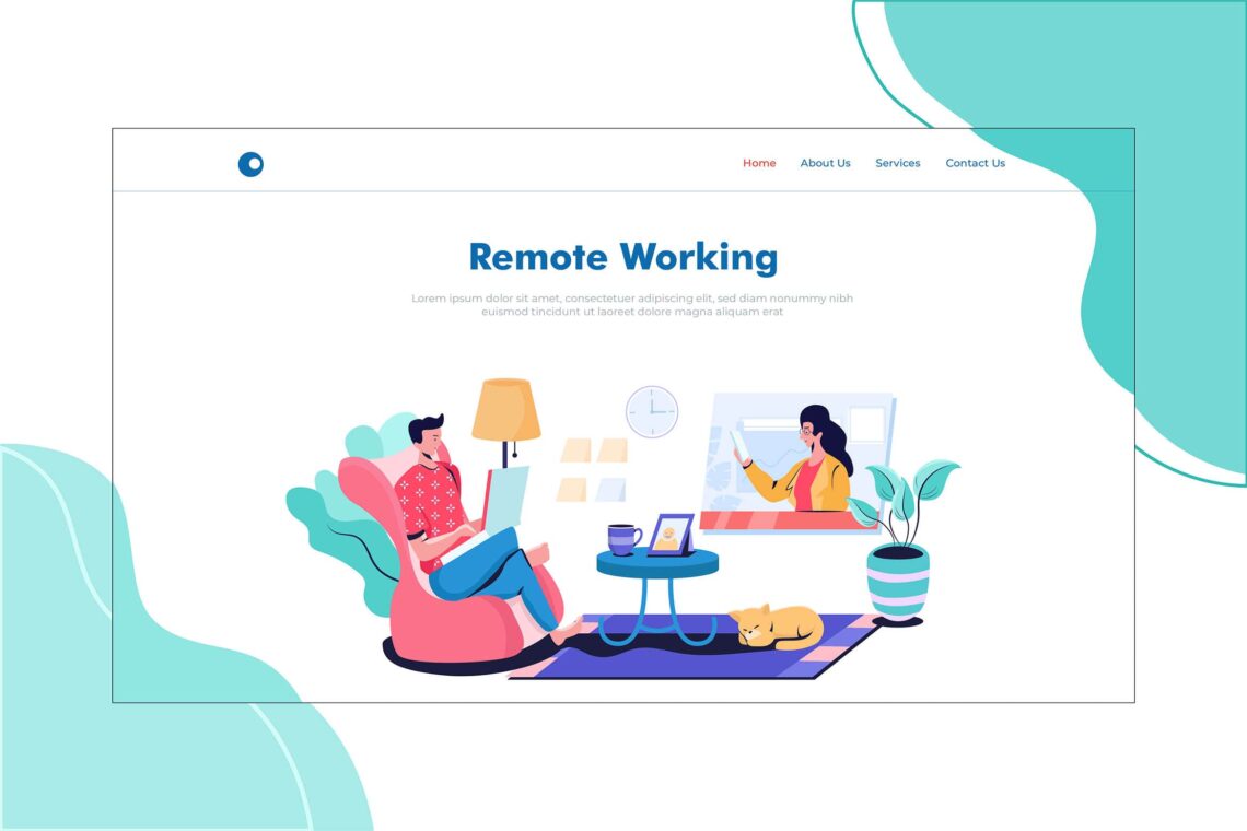 Illustration Landing Pages Remote Working