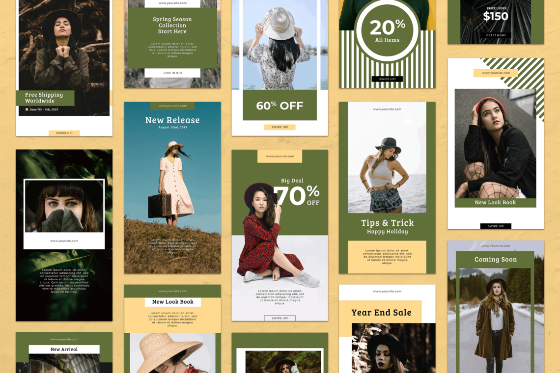 Instagram Stories Green Fashion Theme