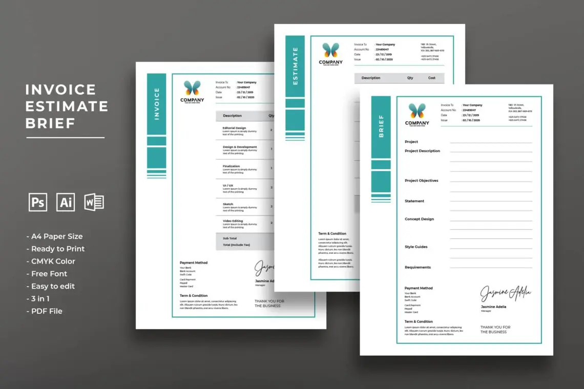 Invoice Digital Content Companyjpg