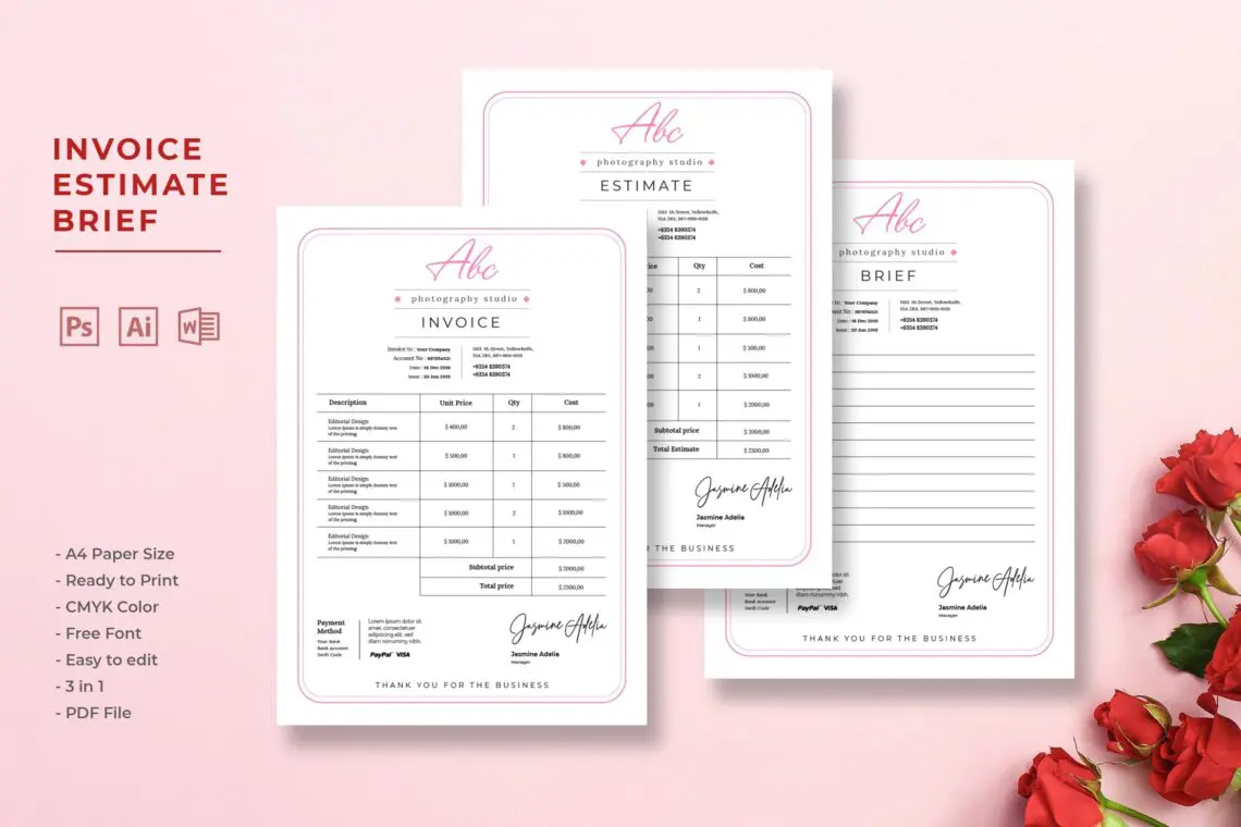 Invoice Photographer Studiojpg
