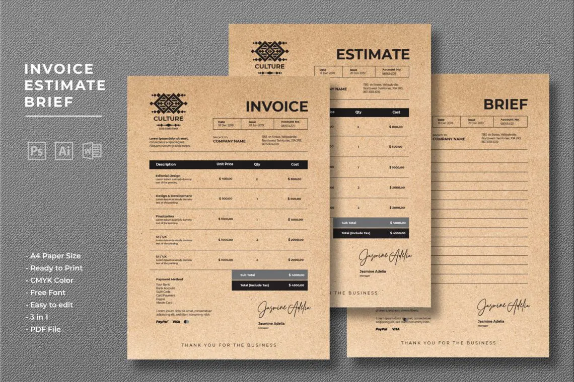 Invoice Traditional Designerjpg