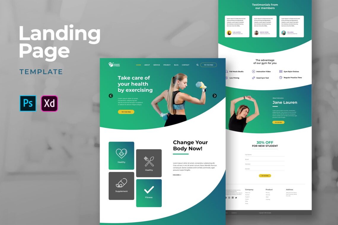 Landing Pages Healthy Exercise