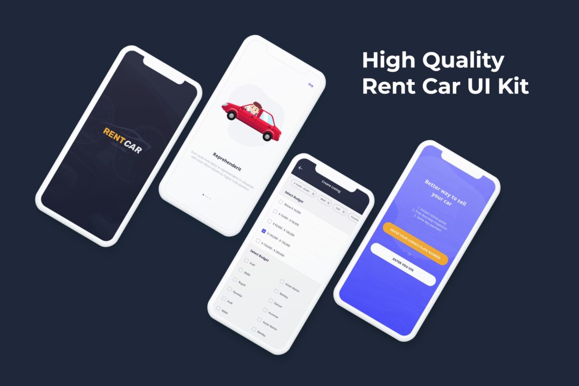Mobile Ui Kit Rent Car App