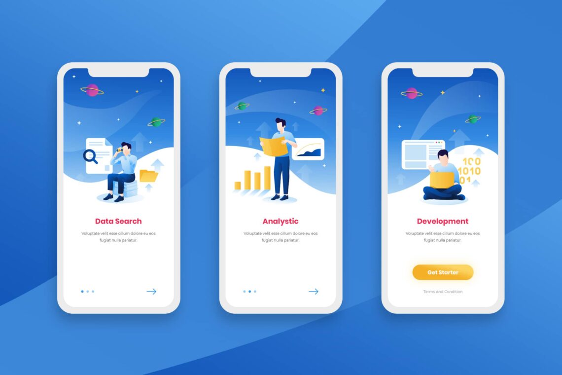 Onboarding Screens Data Search Analytics