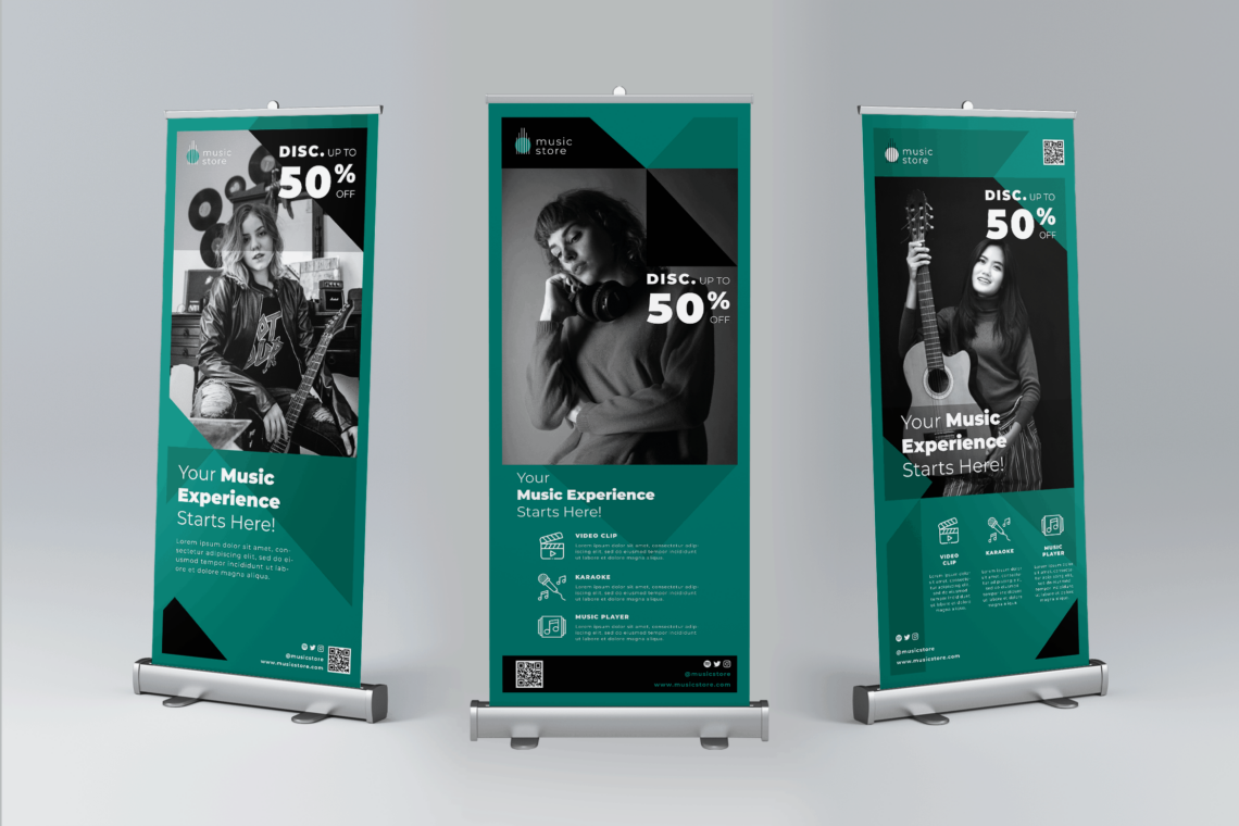 Roll Up Banner Music Store