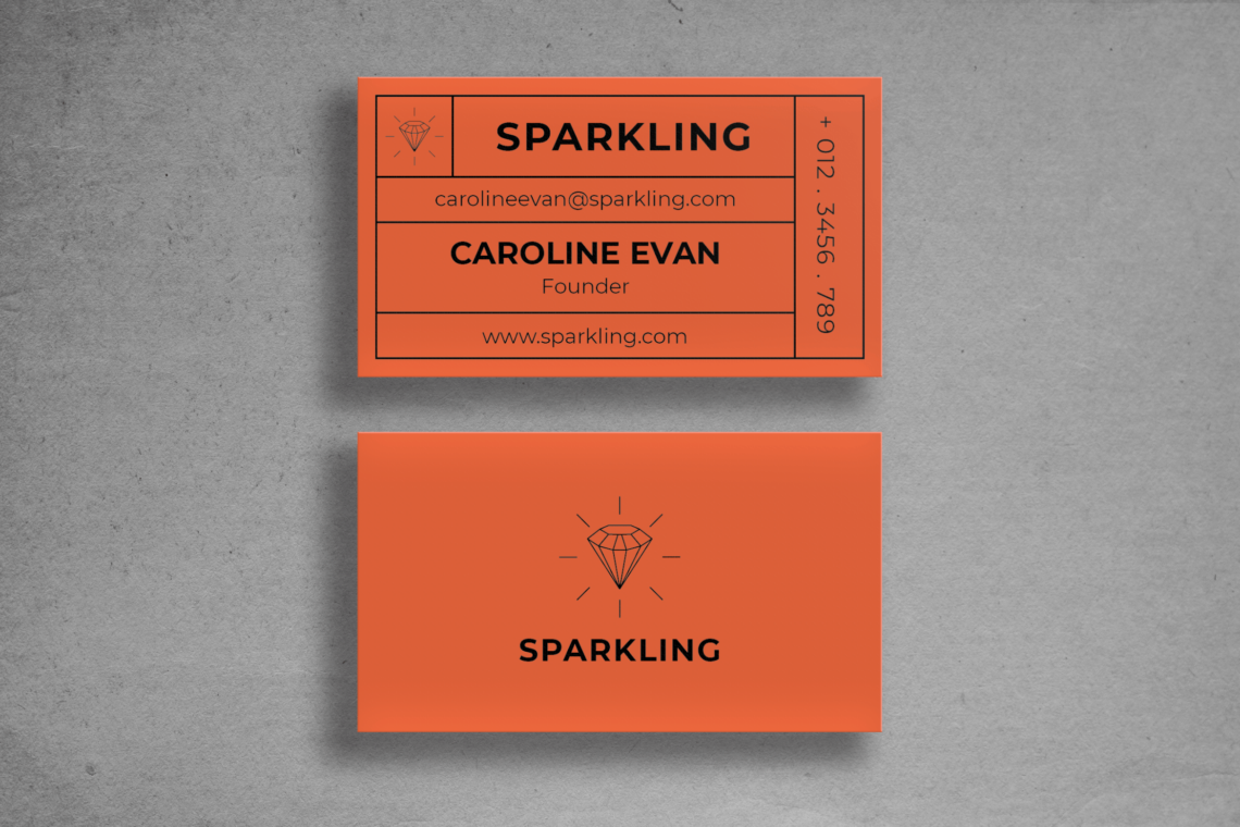 Business Card Orange Name Ui Creative