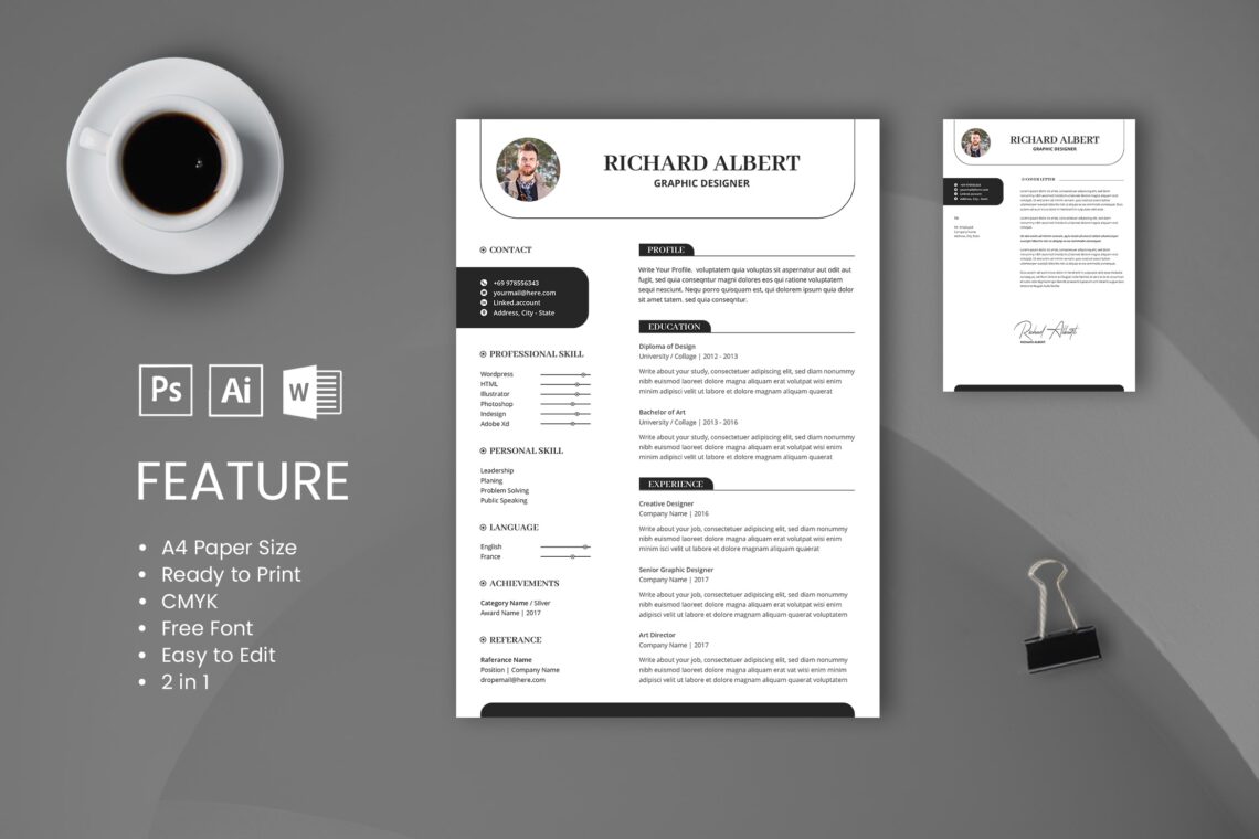 CV Resume – Graphic Designer Profile 14 – UI Creative