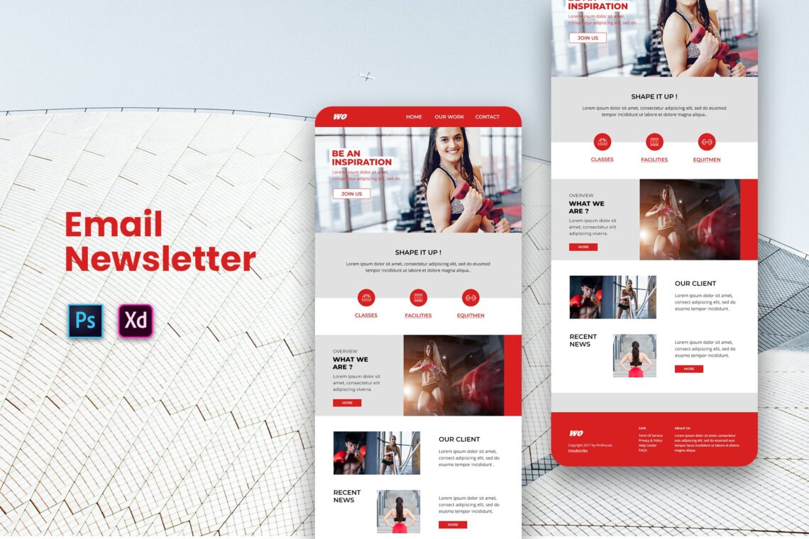 Fitness Center Email Newsletter Ui Creative