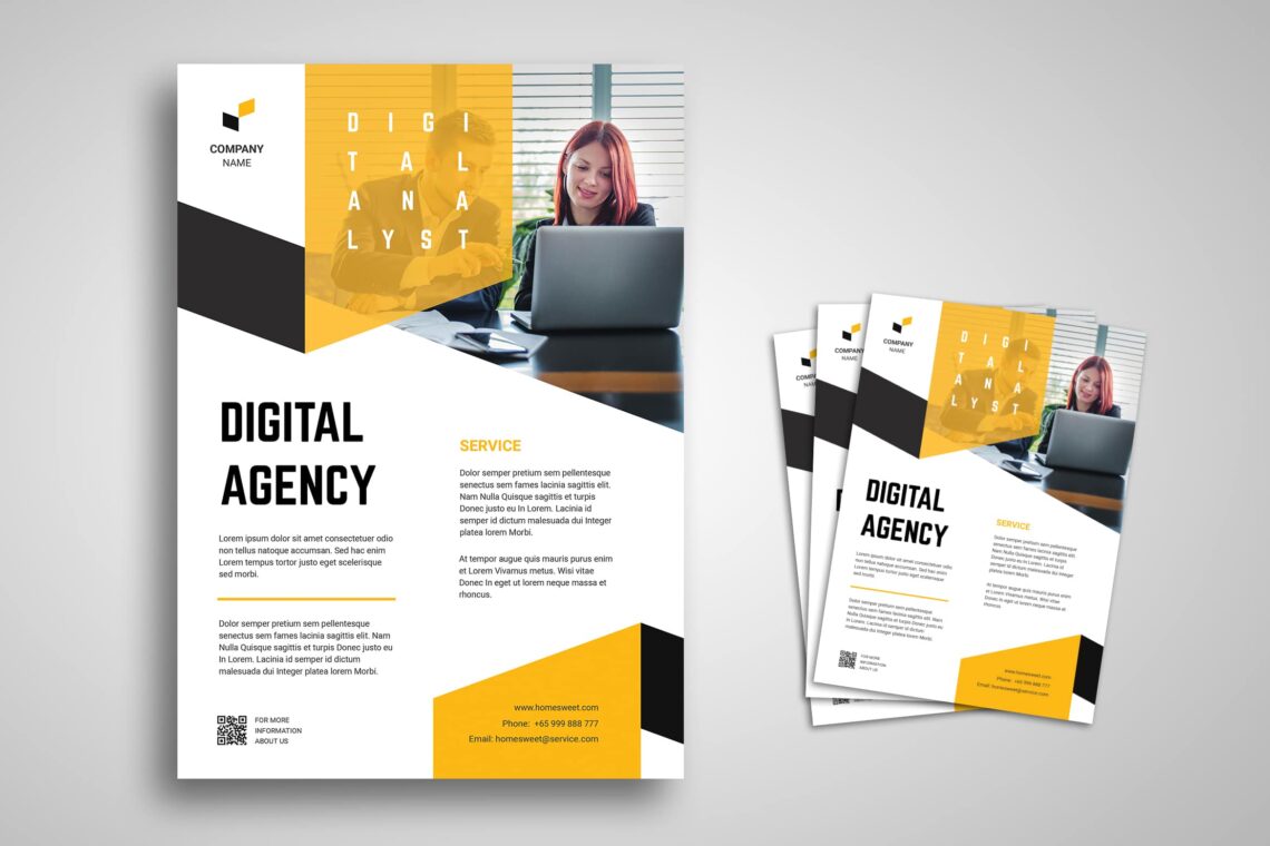 Flyer Template – Digital Analyst Company – UI Creative With Regard To Digital Flyer Templates