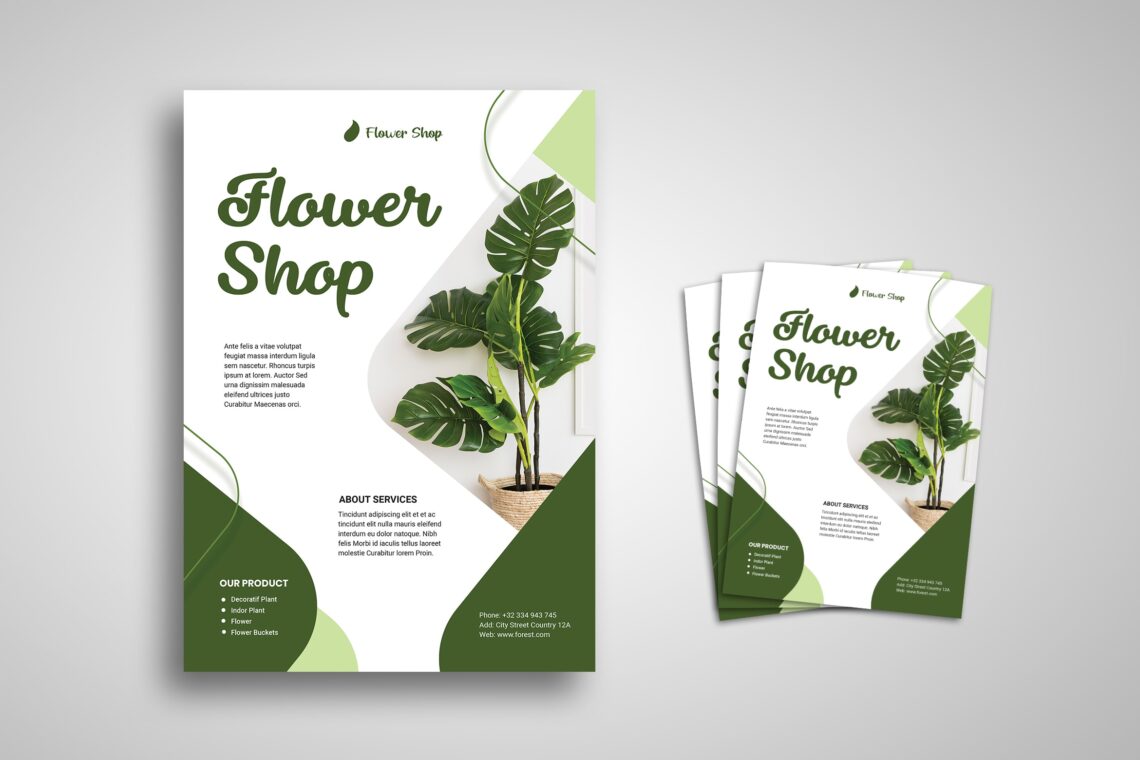 Flyer Template – Green Flower Shop – UI Creative Inside Plant Sale Flyer Template