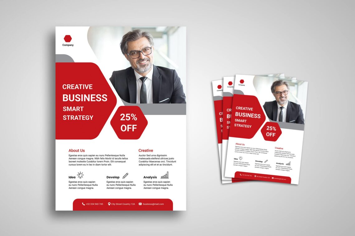 Flyer Template – Smart Business Strategy – UI Creative In Email Flyer Template