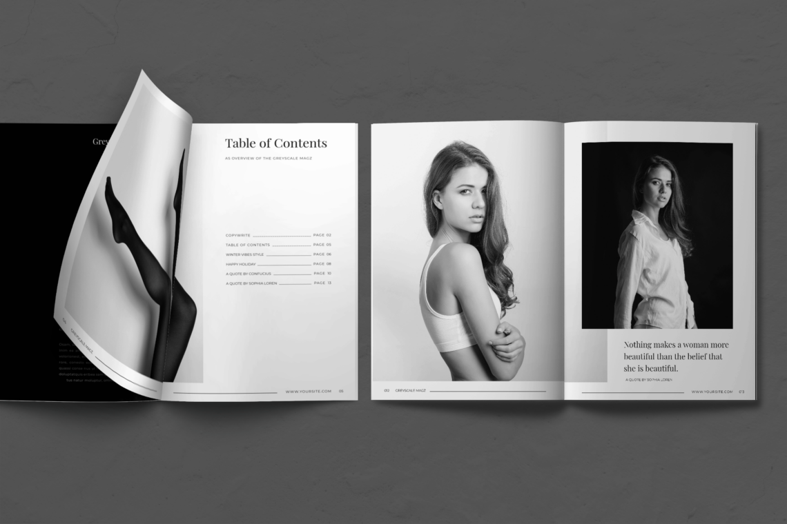 Magazine Template – Greyscale Fashion(1)