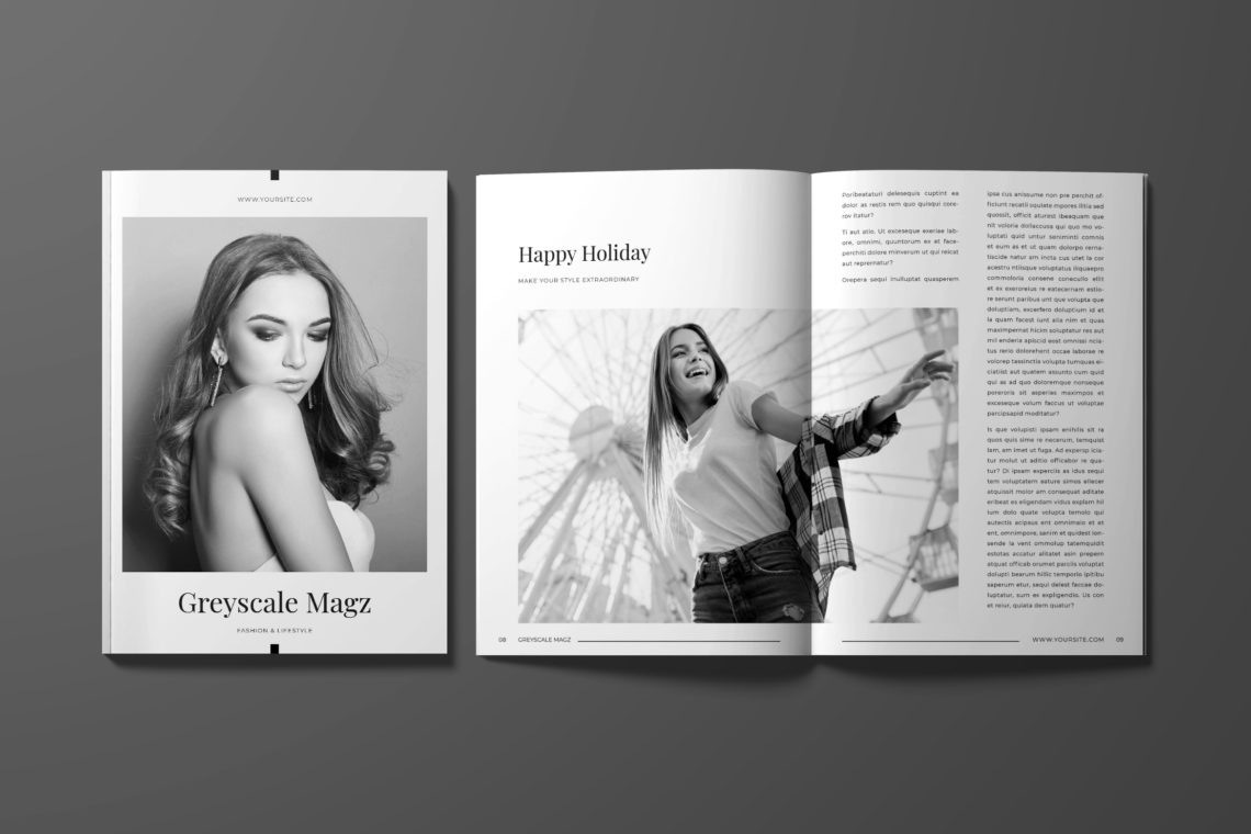 Magazine Template – Greyscale Fashion(1)
