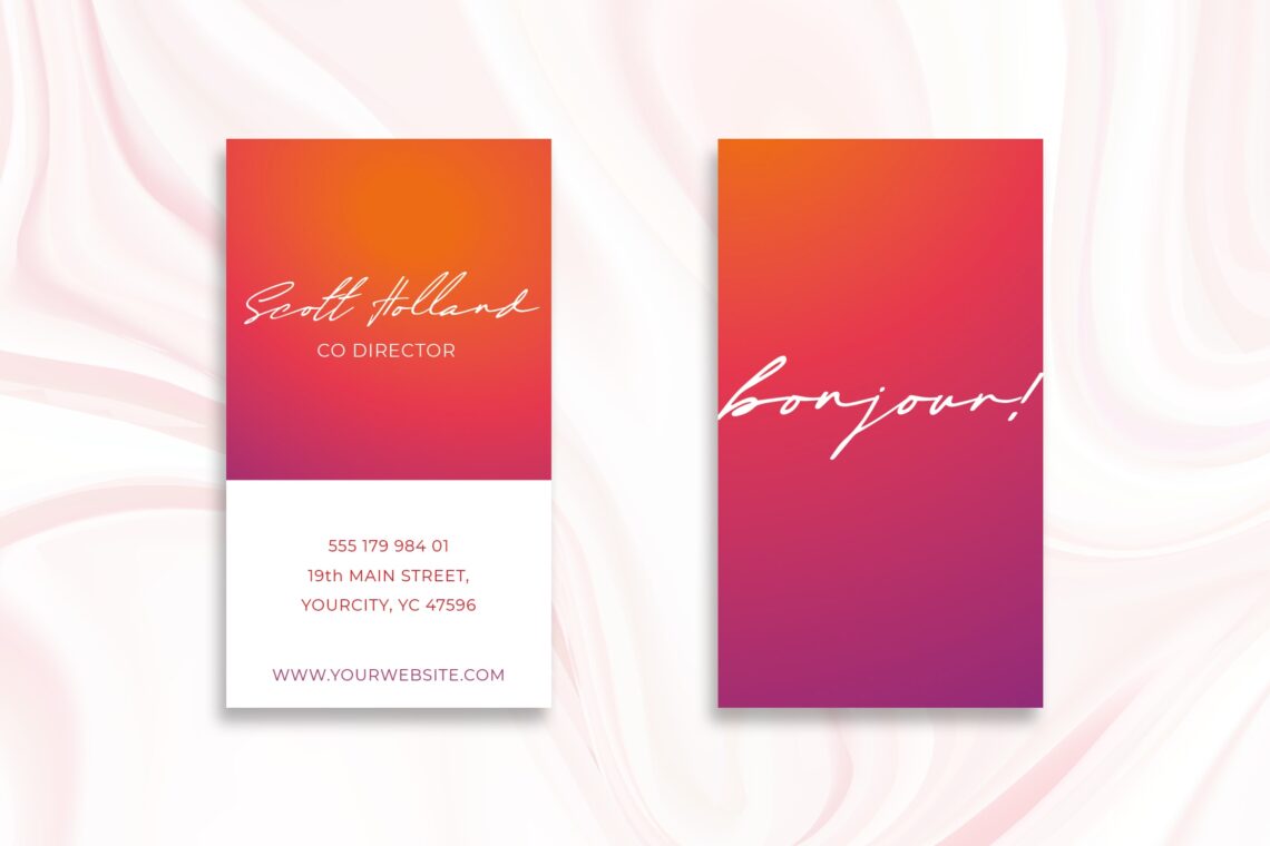 business card bright colors template
