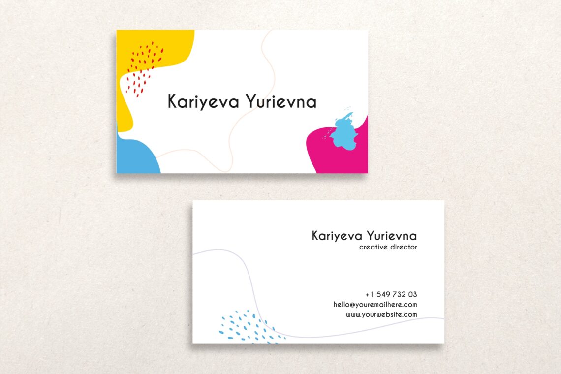 business card color liquid template