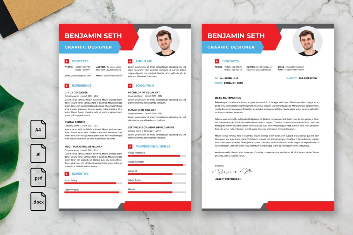 cv resume – graphic designer profile 17