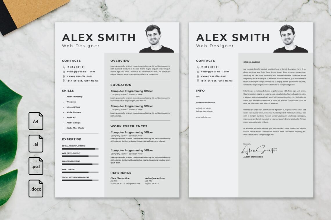 cv resume – graphic designer profile 19