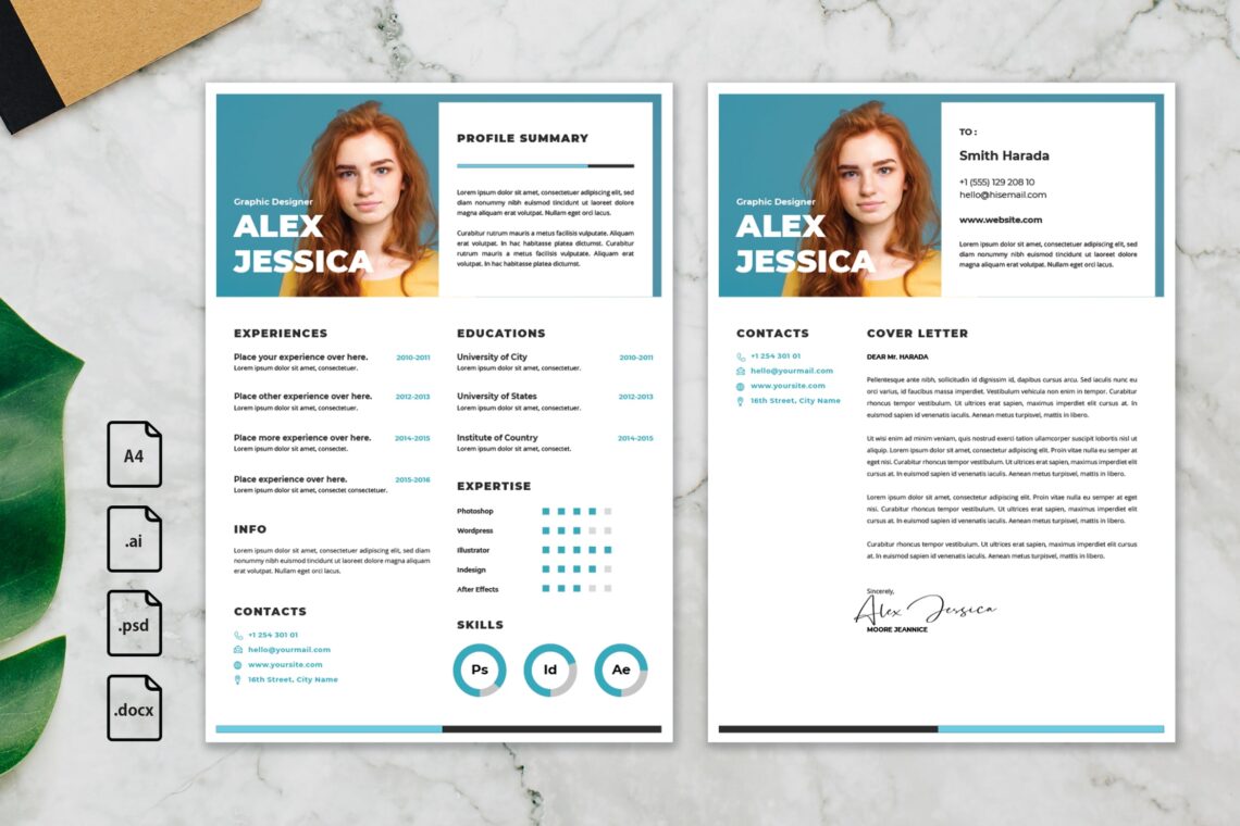cv resume – graphic designer profile 21