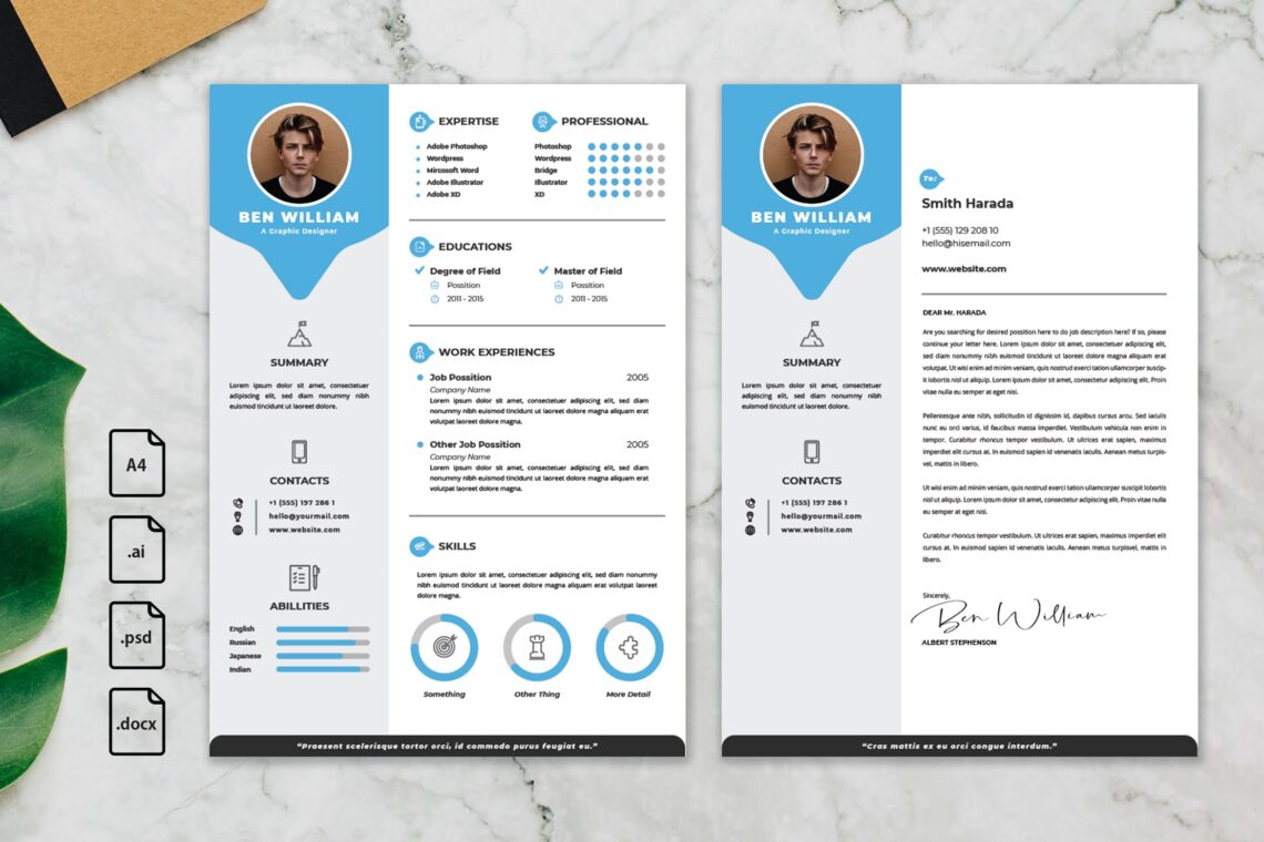 cv resume – graphic designer profile 22