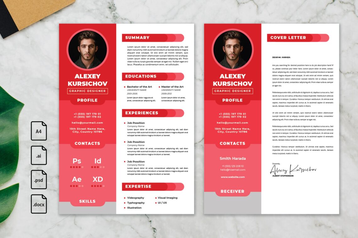 CV Resume – Graphic Designer Profile 23
