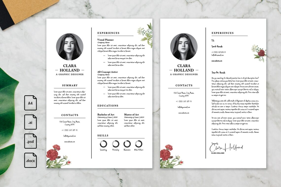 cv resume – graphic designer profile 24