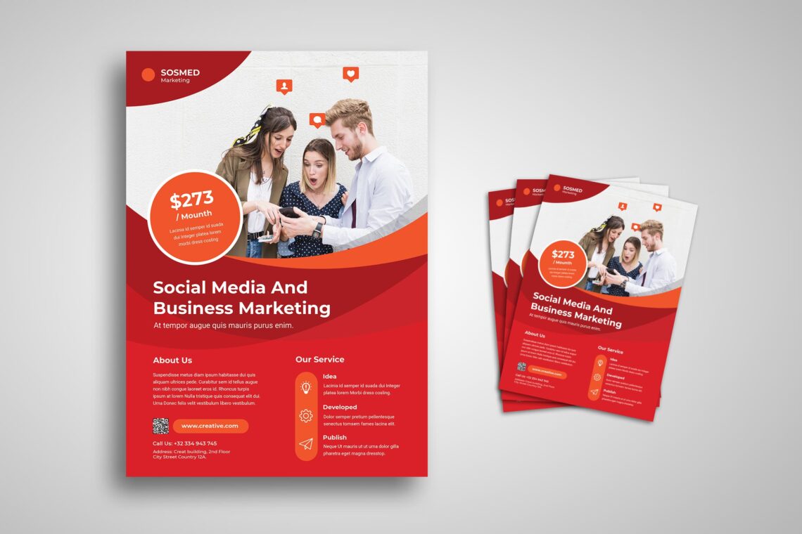 Flyer Template – Social Media Expert – UI Creative With Regard To Social Media Brochure Template