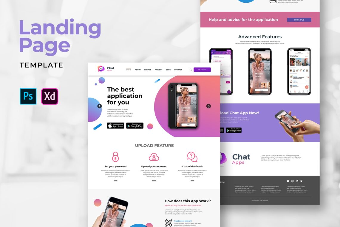 Landing Pages – Chat Apps – UI Creative