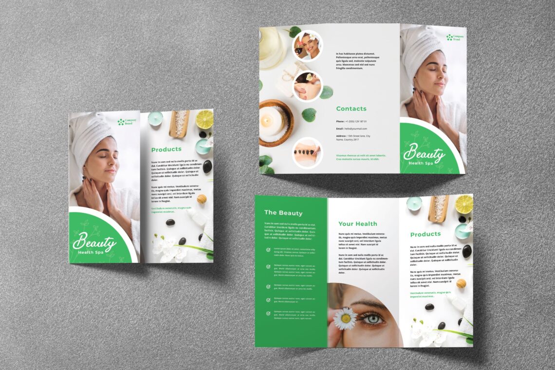 trifold brochure healthy beauty spa