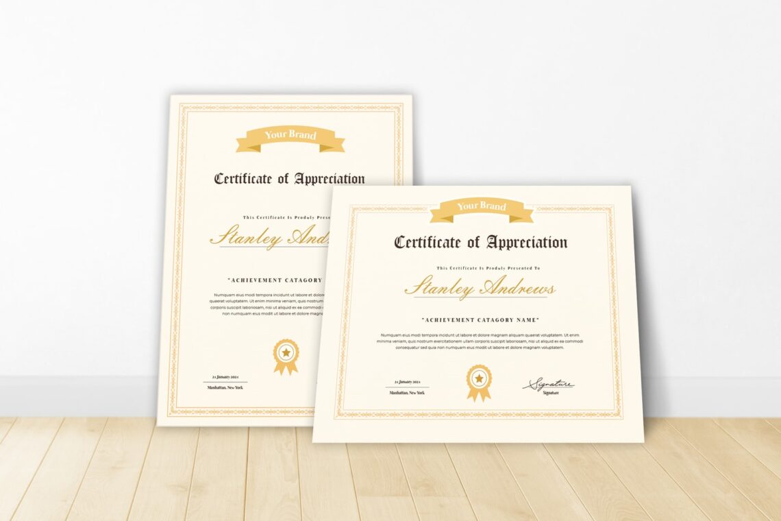 certificate brand recognition