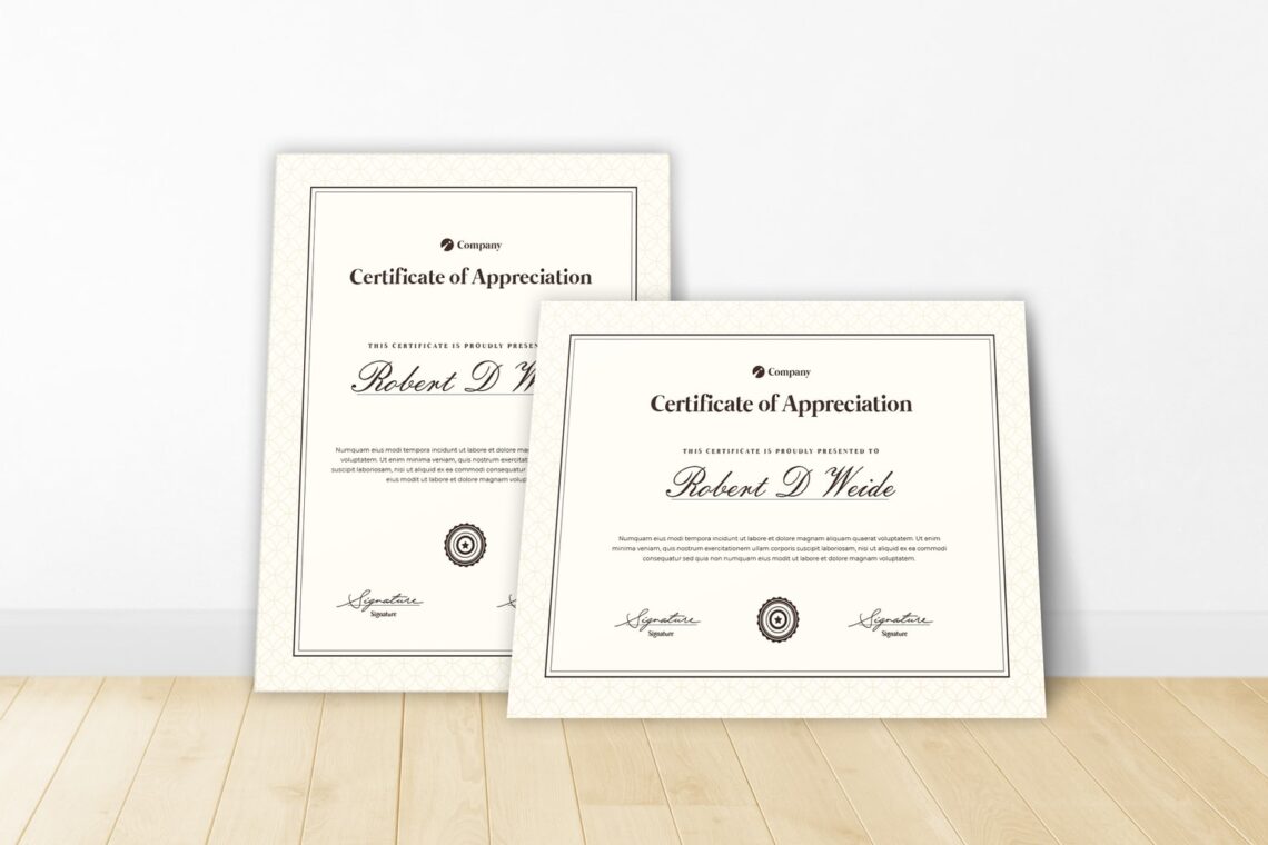certificate company agreement