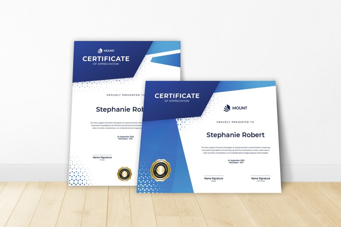 certificate internship recognition