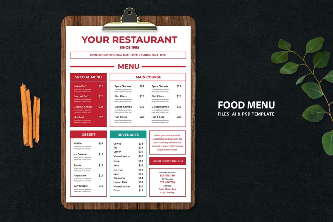 Red menu