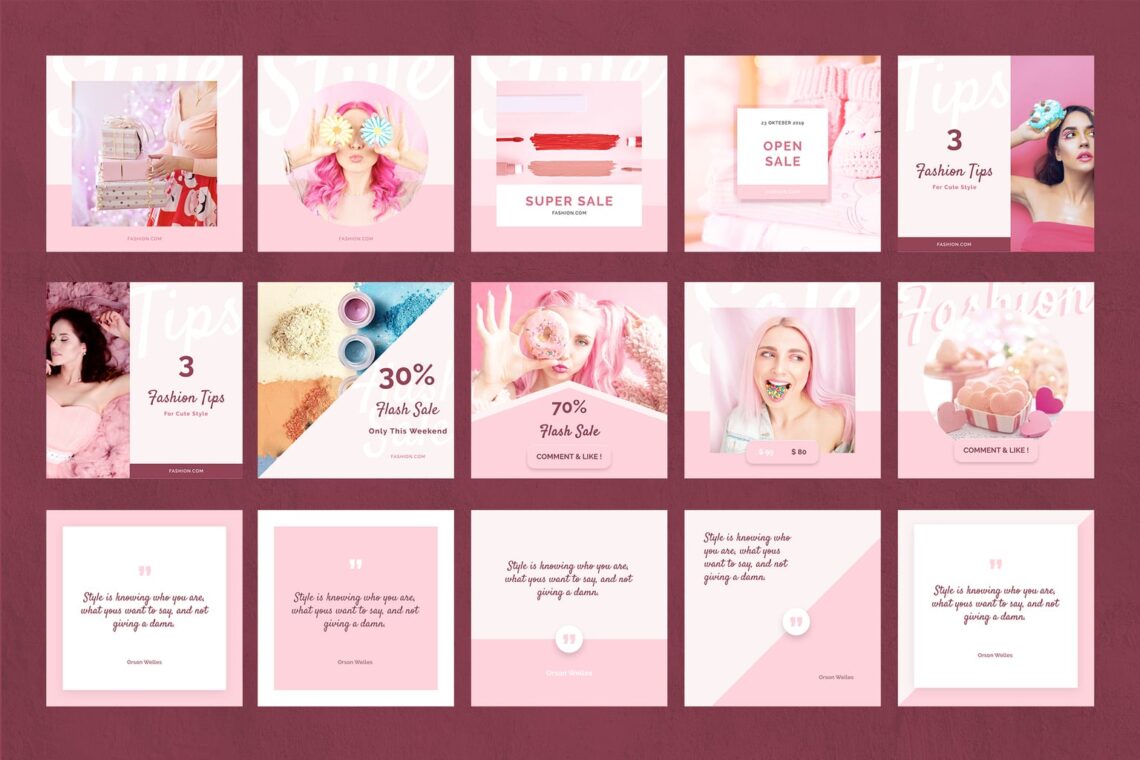 instagram banner pink fashion sale 5