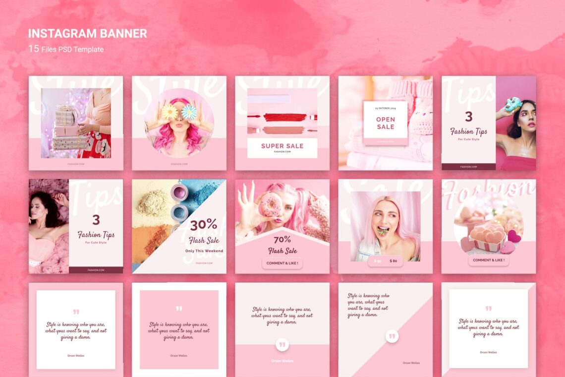 instagram banner pink fashion sale