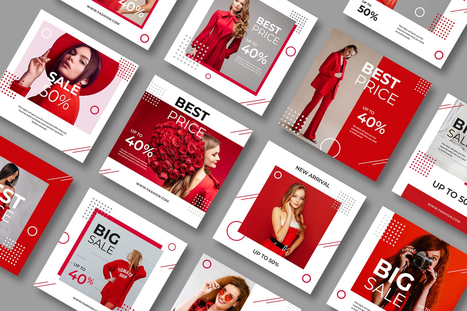 instagram banner red fashion style 1