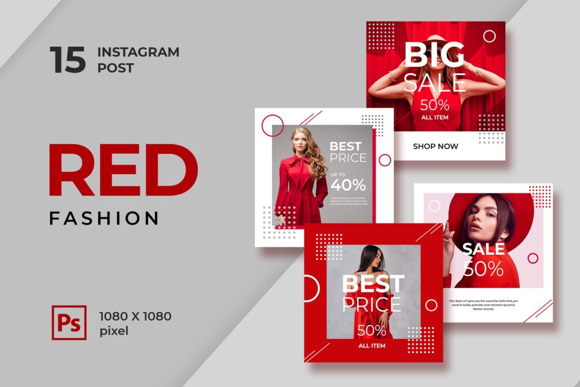 Instagram Banner Red Fashion Style