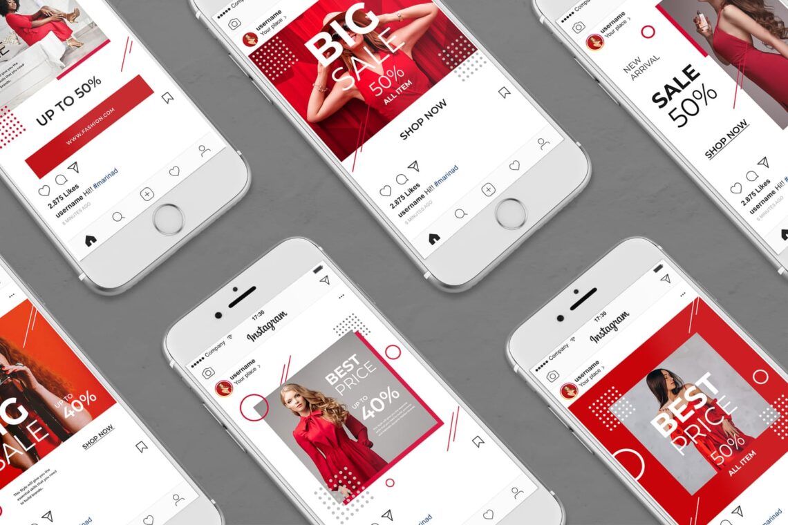 instagram banner red fashion style